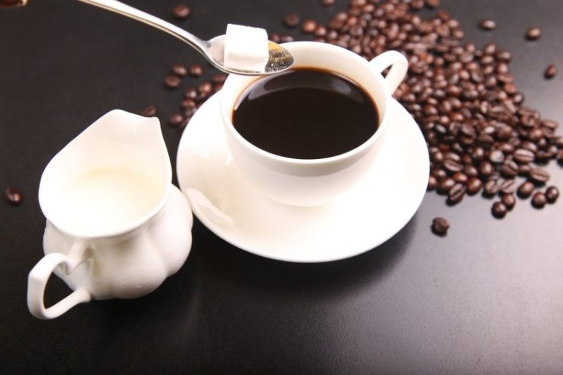 black coffee with sugar