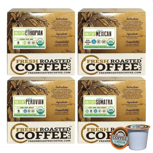 Fresh Roasted Coffee LLC Half Caf Variety Pack