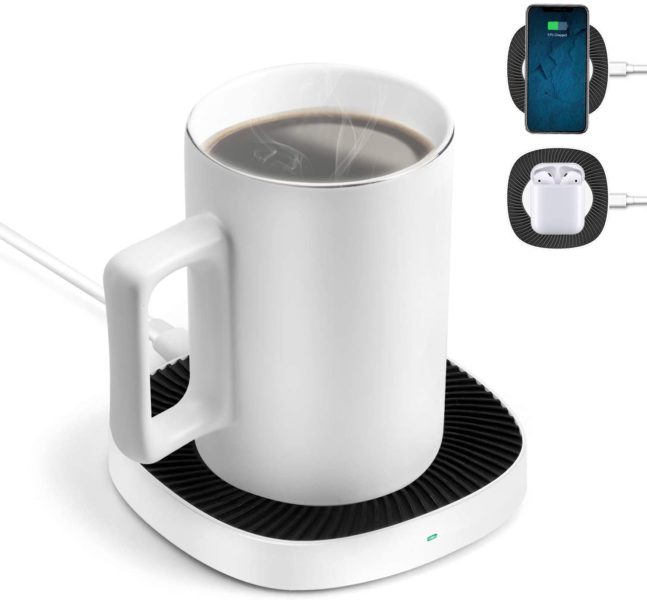 BiQeouc 2-in-1 Mug Warmer with Wireless Charger