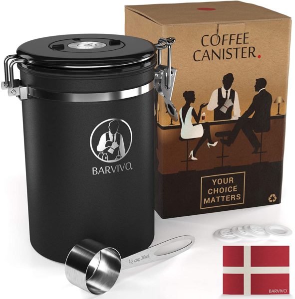 BARVIVO Stainless Steel Coffee Canister