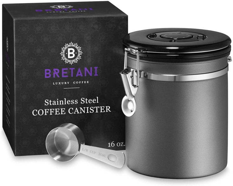 Bretani Stainless Steel Coffee Canister 
