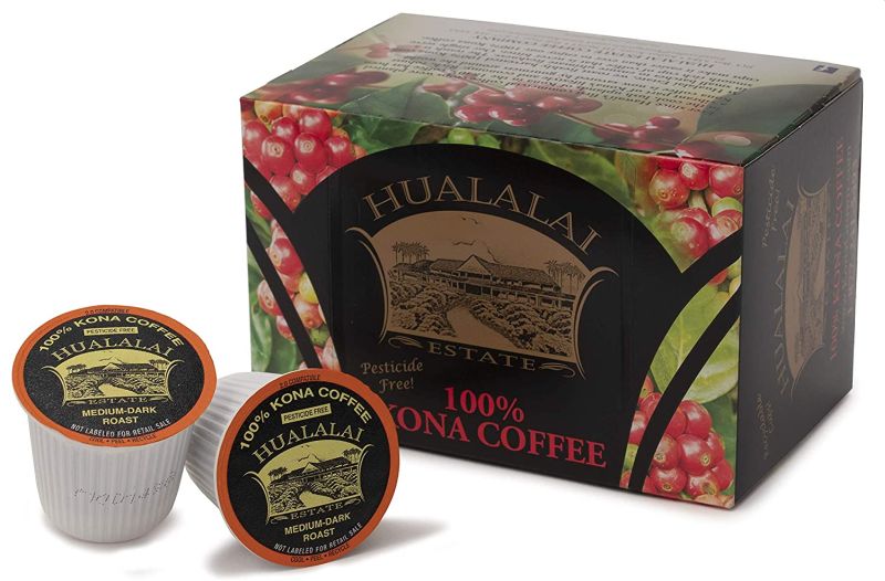 100% Kona Coffee Single Serve Cups By Hualalai Estate