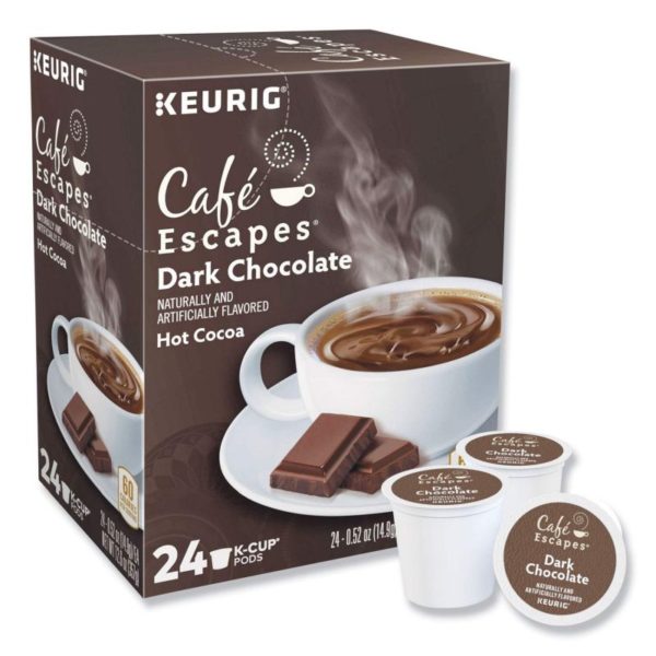 Café Escapes Dark Chocolate Hot Cocoa K-Cups for Keurig Brewers