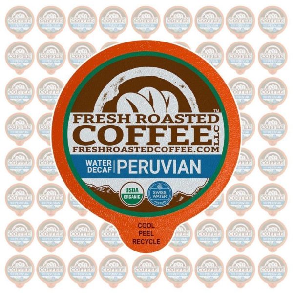 Fresh Roasted Coffee LLC Swiss Water Decaf Organic Peruvian Coffee Pods