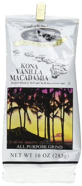 Hawaiian Isles Kona Coffee Co Kona Vanilla Macadamia Nut Ground Coffee