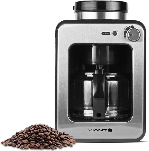 Viante Mini Coffee Maker with grinder built in