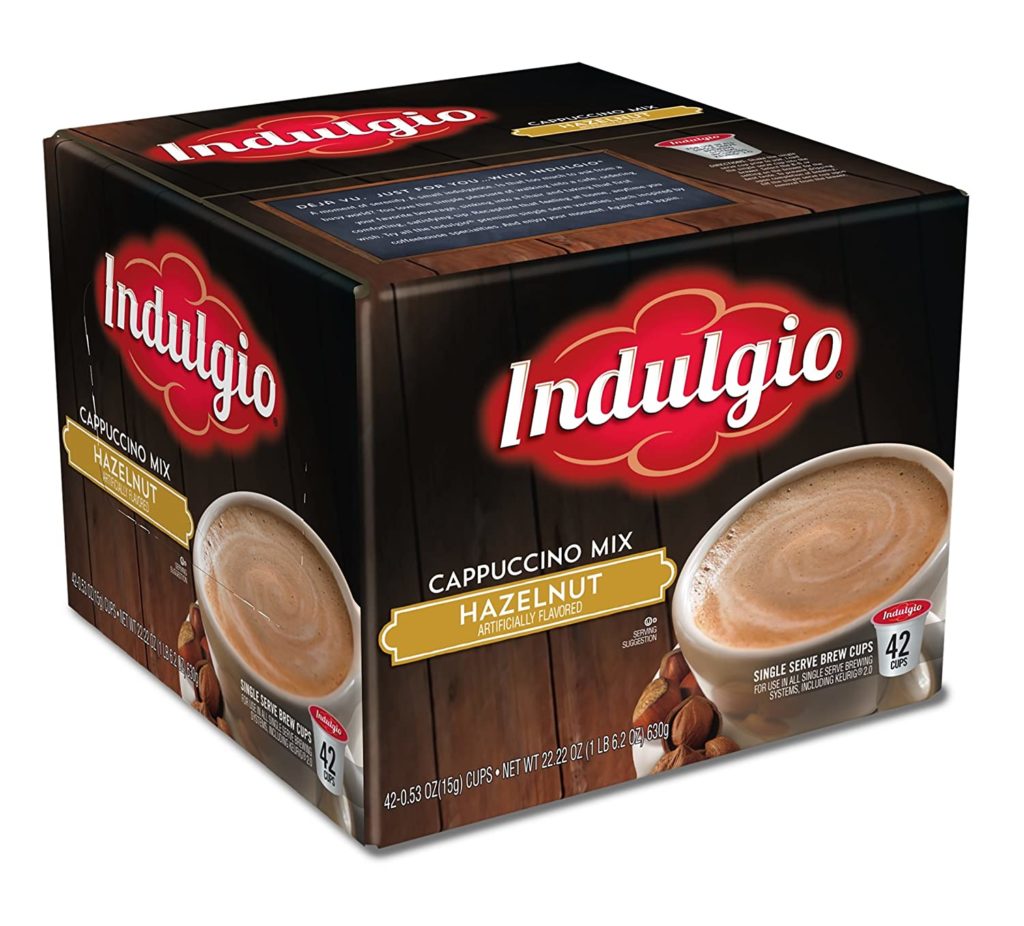 Indulgio Hazelnut Cappuccino Single Serve K-cup