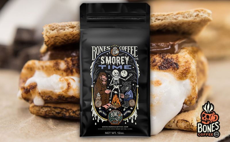 Bones Coffee Company Flavored Coffee Beans, S'morey Time