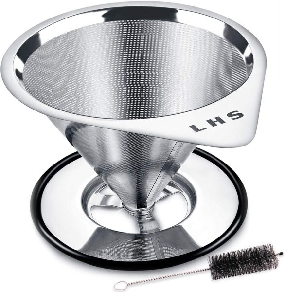 LHS Slow Drip Coffee Filter Metal Cone
