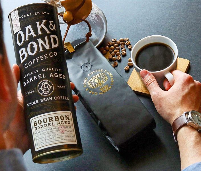 Oak and Bond Coffee Co Bourbon Barrel Aged Coffee