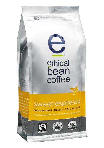 Ethical Bean Fairtrade Organic Sweet Espresso Whole Bean Coffee