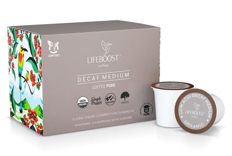 Lifeboost Decaf Medium Roast K Cup Pods